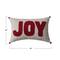 Hello Honey® 6" Red Joy Appliqué Woven Cotton Lumbar Pillow with Jingle Bells